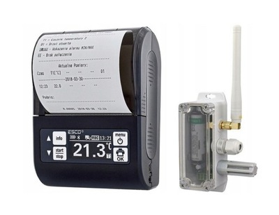 REGISTRATORIUS TEMPERATŪROS DR203+ Z 1 CZUJKA BEZPRZEWODOWA I 1 PRZEWODOWA 10M 