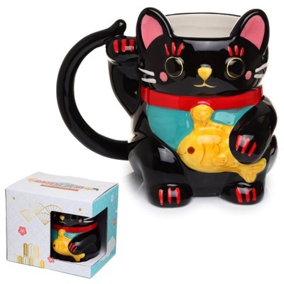 Kubek ceramiczny Kot Szczęścia Maneki Neko 450ml