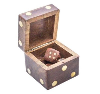 Małe drewniane kości do gry w pudełku - G150AZ