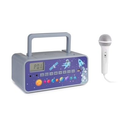 Boombox dla dzieci z mikrofonem Kidsbox Space Radioodtwarzacz
