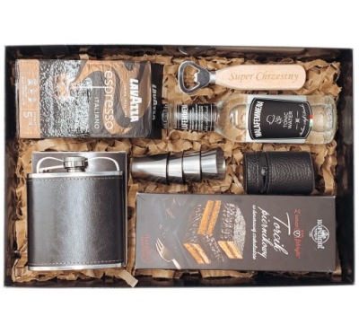 PODZIĘKOWANIE DLA TATY ŚWIADKA CHRZESTNEGO DRUŻBY GIFT BOX PREZENTOWY KOSZ