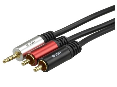 AUDA Kabel stereo aux MINI JACK / 2x RCA Cinch 5m