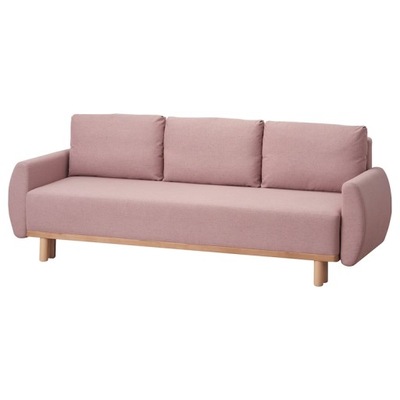 IKEA GRUNNARP Rozkładana sofa 3-osobowa różowy