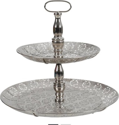 Patera DWA POZIOMY AŻUROWANA METALOWA