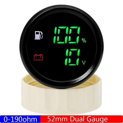 IP66 Waterproof 52MM Dual Gauge Water Temp Gauge+VOLT Fuel Water Lev~74833