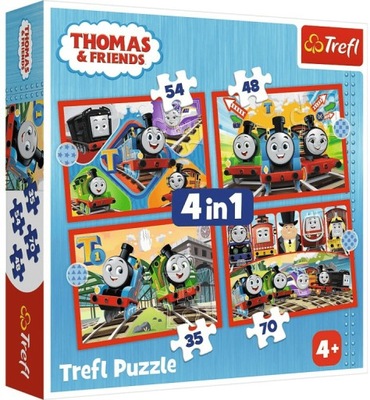 TREFL Puzzle 4w1 Odjazdowy Tomek i przyjaciele