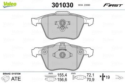 VALEO 301030 JUEGO ZAPATAS HAMULCOWYCH, FRENOS T  