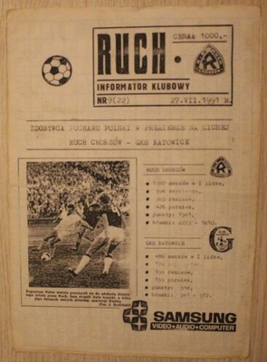 RUCH CHORZÓW - GKS KATOWICE 1991 rok