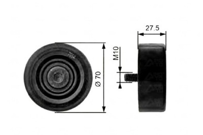 Gates t36206 ролик направляющая / направляющая, ремень клиновой зубчатый фото №1