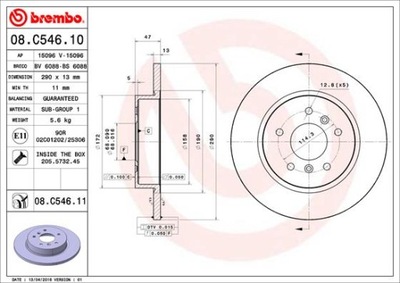 2× BREMBO 08.C546.11 DISQUE DE FREIN - milautoparts-fr.ukrlive.com