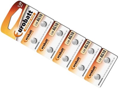 10x BATERIA Eurobatt L1131 AG10 LR1130 LR 54 G10