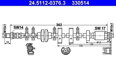 ATE 24.5112-0376.3 CABLE DE FRENADO ELÁSTICO  