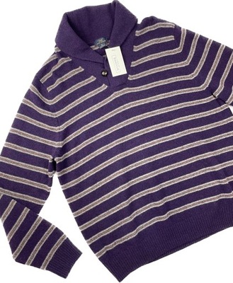 Sweter wełniany w paski 346 BROOKS BROTHERS r. XL