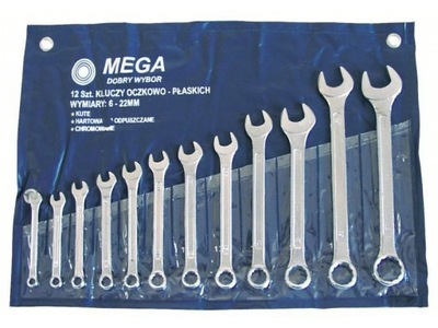 Klucz płasko-oczkowy MEGA 35112H (12 elementów)