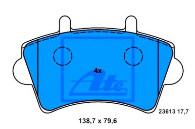 Ate гальмівні колодки гальмівні nissan interstar dci 140 x70 фото №1