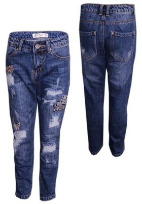 Spodnie jeansowe dziewczęce jeansy 134-140
