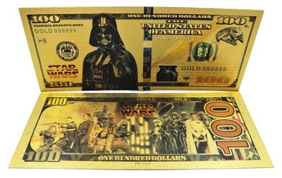 LORD VADER Star Wars Pozłacane 100 dolarów