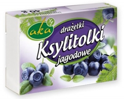 Ksylitolki Jagodowe cukierki pudrowe ksylitol 40g