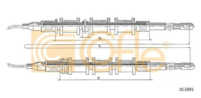 COFLE 10.5891 ТРОС ТОРМОЗНОЙ OPEL KADETT E TOP!