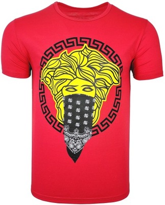 Koszulka męska t-shirt czerwony LOGO T1265 r. XXL