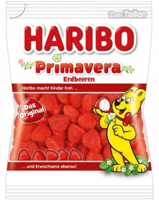 HARIBO Primavera truskawki cukrowe 175g Na WALENTYNKI