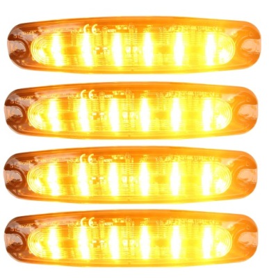 4X LEUCHTE OSTRZEGAWCZE 6 LED STROBOSKOPY 12V 24V