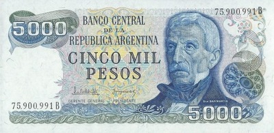 Argentyna - 5000 Pesos - 1977 - P305b - St.1