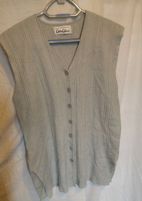 Szary rozpinany sweter kamizelka M L XL