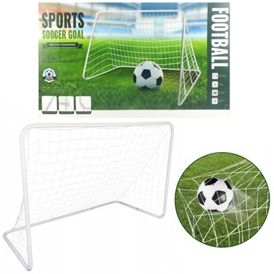 METALOWA BRAMKA PIŁKARSKA TRENINGOWA OGRODOWA Z SIATKĄ DO PIŁKI NOŻNEJ