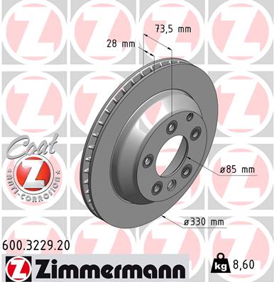 ZIMMERMANN 600.3229.20 DISKU STABDŽIŲ 