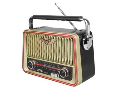 RADIO PRZENOŚNE FM/USB/SD/AUX/SOLAR RETRO