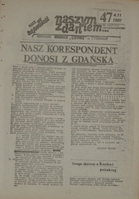 NASZYM ZDANIEM nr 47, Solidarność Tychy 1981