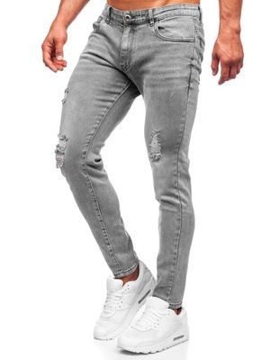 SPODNIE JEANSOWE SLIM SZARE KX759-C DENLEY_38/2XL