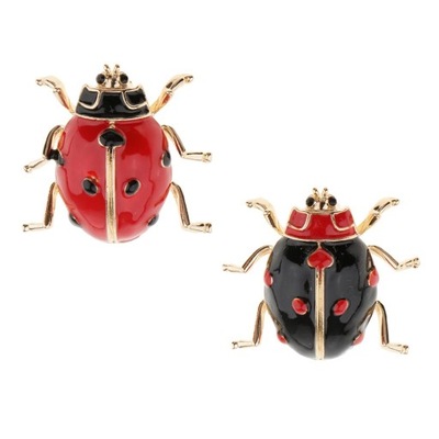 2 szt. Emaliowana biedronka broszka Pin Coccinella kostium owada biżuteria z owadów