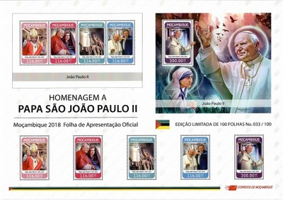 Papież Jan Paweł II Mozambik wyd. min. #MOZ18316pp