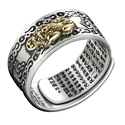 UNIKALNY PIERŚCIONEK OZDOBNY PIERŚCIONEK NA PALEC PISMO ŚWIĘTE OZDOBNY OTWARTY PIERŚCIEŃ