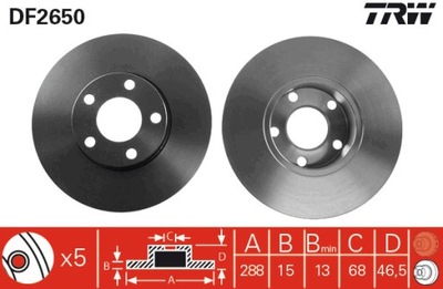 ДИСК ТОРМОЗНЫЙ TRW DF2650 фото