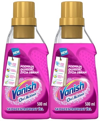 Zestaw Vanish Oxi Action Pink Odplamiacz do koloru w żelu 2 x 500 ml