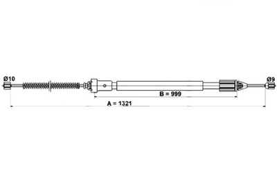 ATE CABLE FRENOS DE MANO PARTE TRASERA L (1321MM) RENAULT  