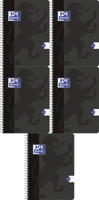 Kołozeszyt A4 100k kratka OXFORD czarny x5