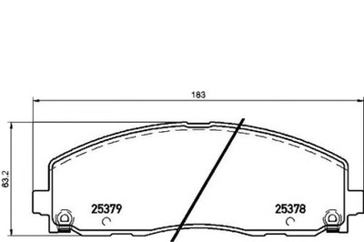 Brembo тормозные колодки тормозной. lancia voyager 11-14 перед фото №1