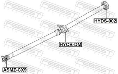 Підшипник, центральний підшипник вала привідного febest hycb-dm фото №1