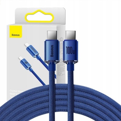 MOCNY KABEL PRZEWÓD USB-C SZYBKIE ŁADOWANIE Typ-C PD 100W QC 5A 2m BASEUS