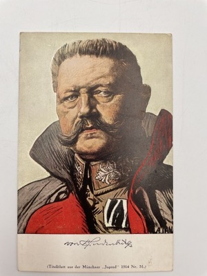 Pocztówka Portret Paula von Hindenburga
