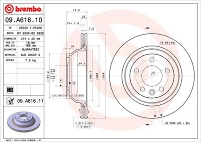 DISCO DE FRENADO PARTE TRASERA UV VW T5  