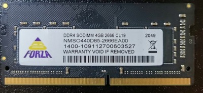 SZYBKA PAMIĘĆ RAM DO LAPTOPA 4GB DDR4 2666 Mhz CL19