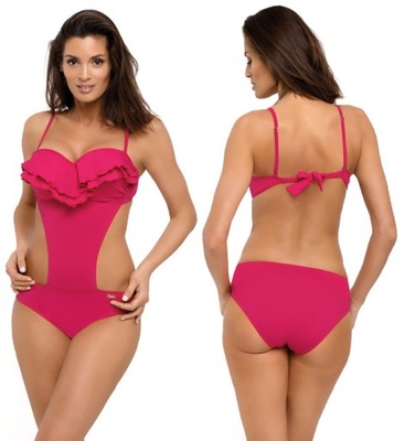 Kostium kąpielowy M-548/7 strój monokini róż 40