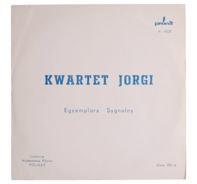 Kwartet Jorgi - Life 1985 (egzemplarz sygnalny)