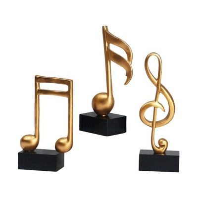 3x Music Note Musical Sculpture Ornaments Figurka
