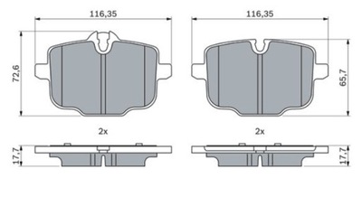 ZAPATAS DE FRENADO BMW 5 G30 F90 16- PARTE TRASERA  